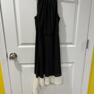 Express Black and Cream Midi Dress